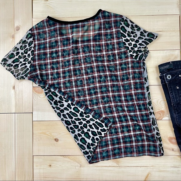 Maison Scotch Punk Radar Sheer Mixed Print Shirt - Picture 5 of 12